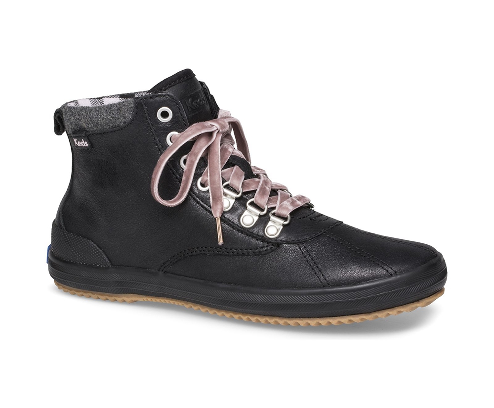 Botas Keds Mujer Negras - Scout Water-Resistant Cuero W/ Thinsulate™ - 956-HSRCWL